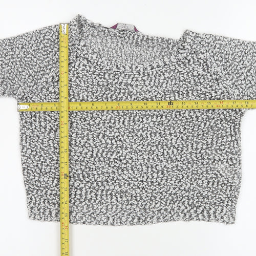 Rio Womens Grey Cropped Knit Long Sleeve Jumper XS