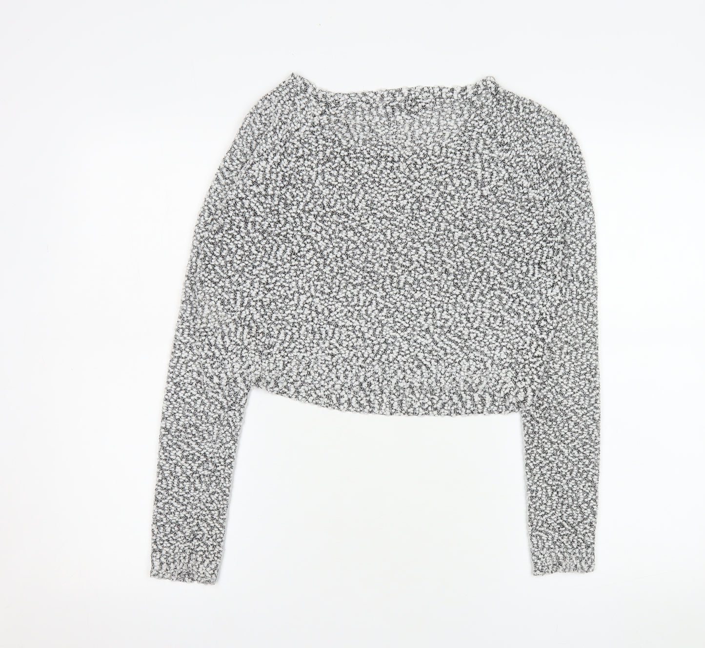 Rio Womens Grey Cropped Knit Long Sleeve Jumper XS