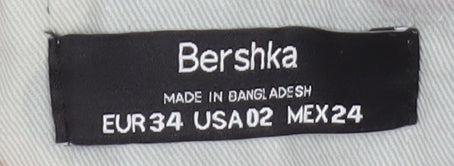 Bershka Women's Grey Camouflage Cargo Trousers Size 6