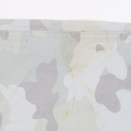 Bershka Women's Grey Camouflage Cargo Trousers Size 6