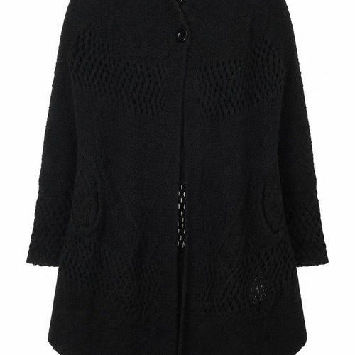Marks and Spencer Womens Black Size 8 Open Knit Mohair Cardigan