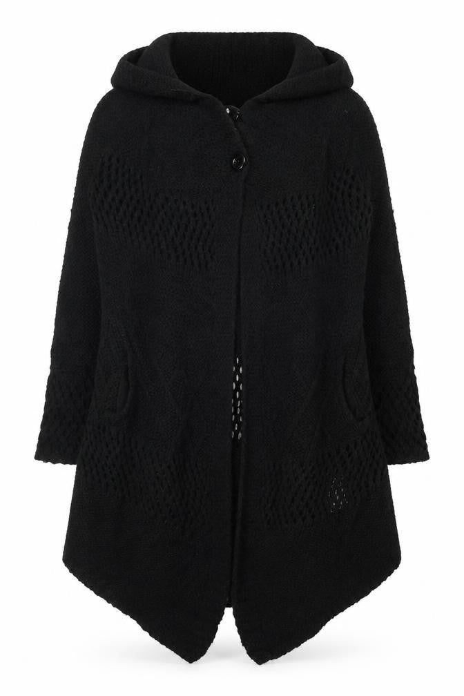 Marks and Spencer Womens Black Size 8 Open Knit Mohair Cardigan