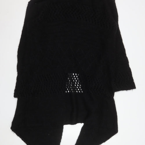 Marks and Spencer Womens Black Size 8 Open Knit Mohair Cardigan