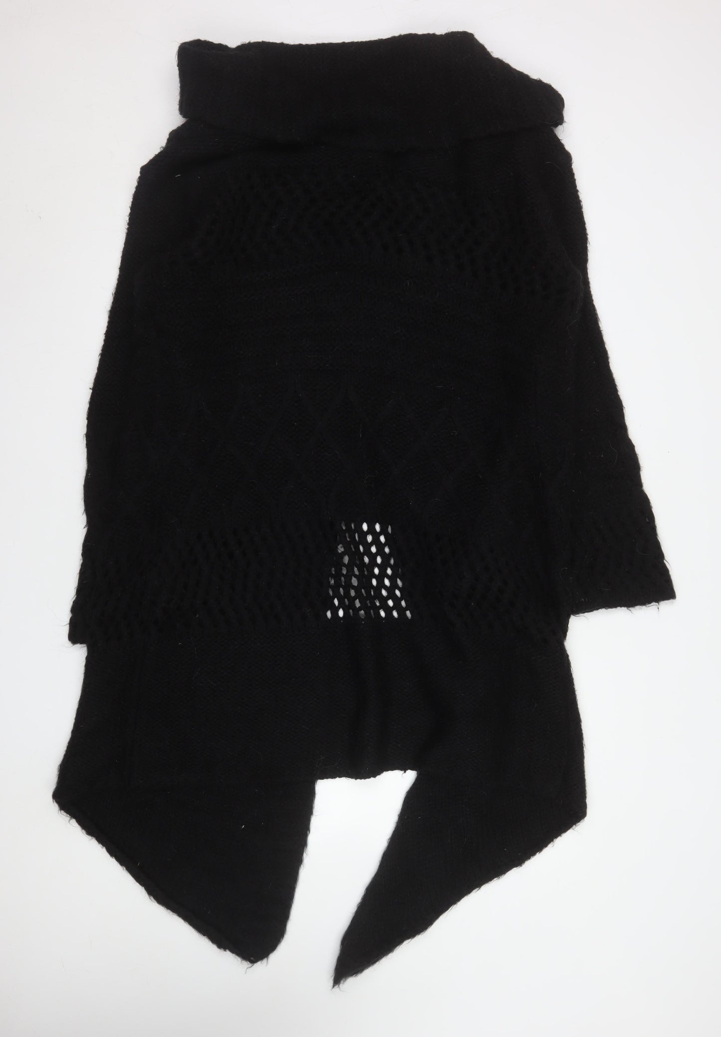 Marks and Spencer Womens Black Size 8 Open Knit Mohair Cardigan