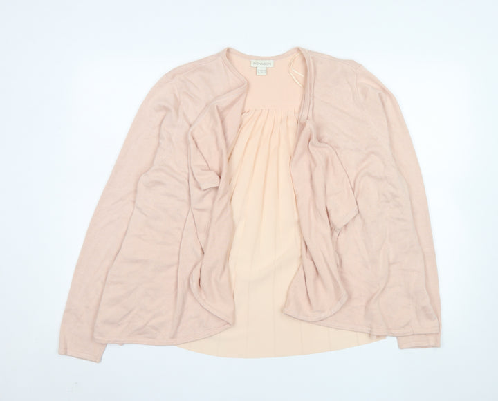 Monsoon Women’s Pink Size 18 Coatigan Pleated Back Lightweight Knit