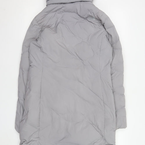 The North Face Women's Grey Long Puffer Coat Hooded Size S Winter