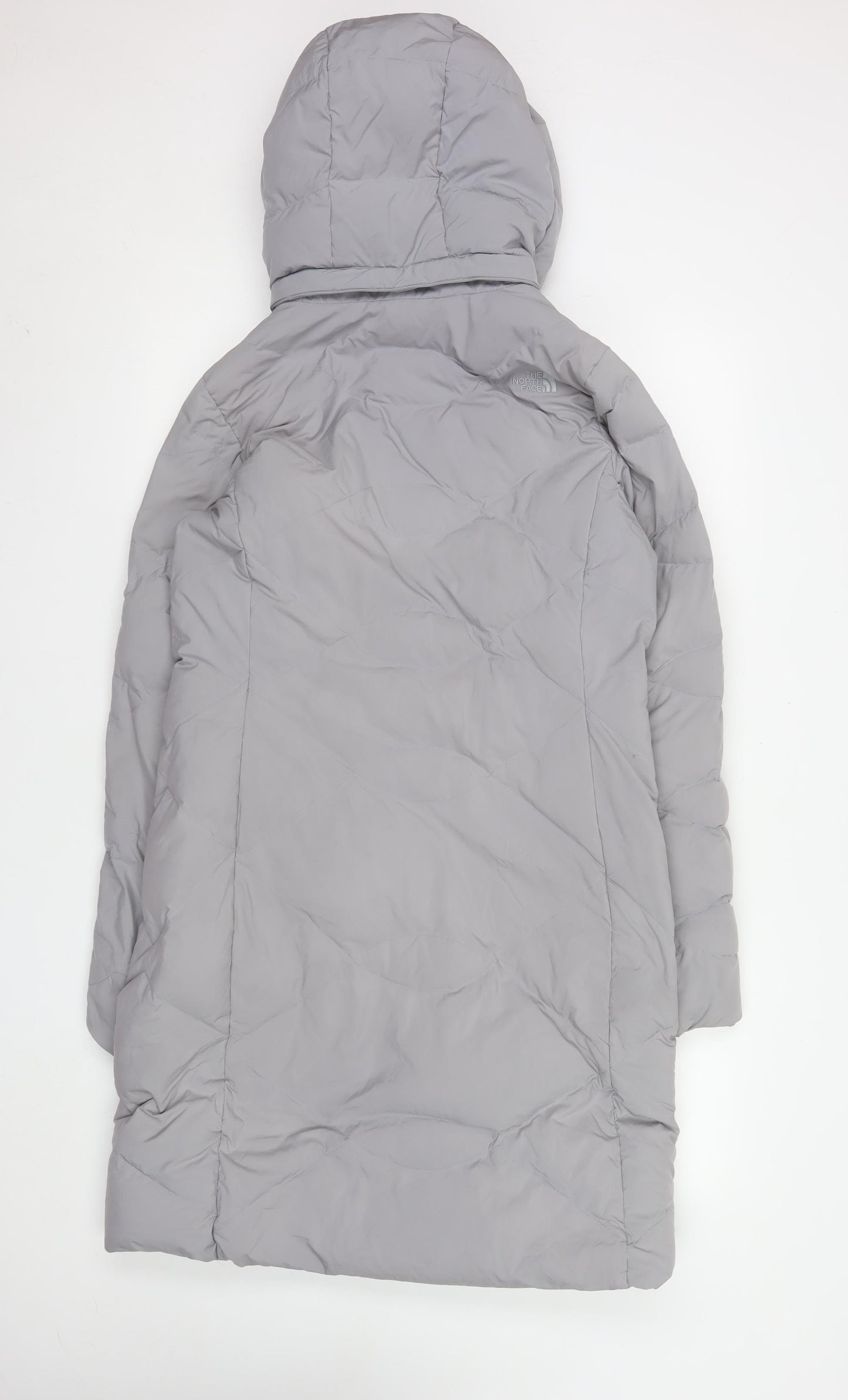 The North Face Women's Grey Long Puffer Coat Hooded Size S Winter