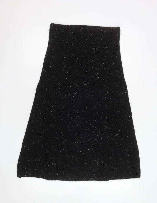 ZARA Women’s Black A-Line Knit Skirt Size S Wool Blend
