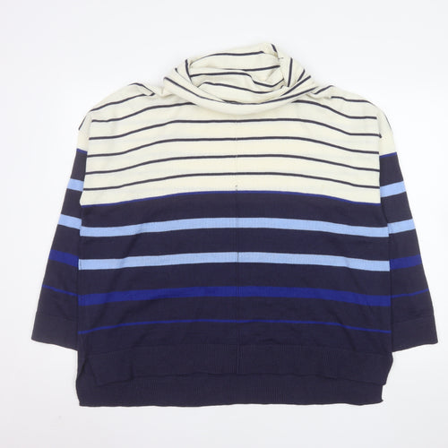 ISLE Collection Women's Multicoloured Striped Cowl Neck Jumper L