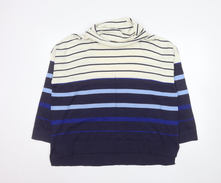 ISLE Collection Women's Multicoloured Striped Cowl Neck Jumper L