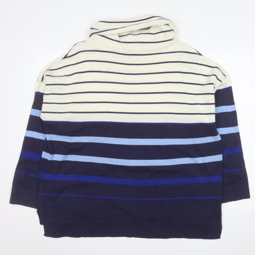 ISLE Collection Women's Multicoloured Striped Cowl Neck Jumper L