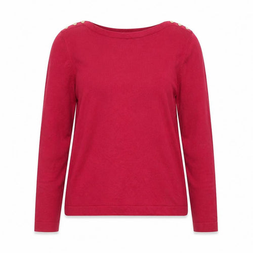 Hobbs Women Red Knit Long Sleeve Boat Neck Blouse M