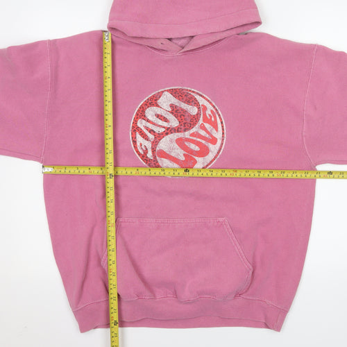 Brandy Melville Womens Pink Pullover Hoodie Love Graphic Size S/M