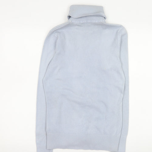 M&Co Women’s Pale Blue Roll Neck Cable Knit Jumper Size 12