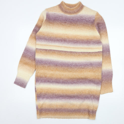 Apricot Women's Multicoloured Striped Jumper Dress UK 10