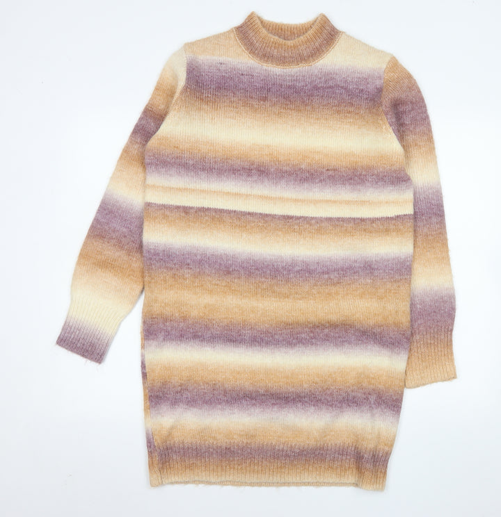 Apricot Women's Multicoloured Striped Jumper Dress UK 10