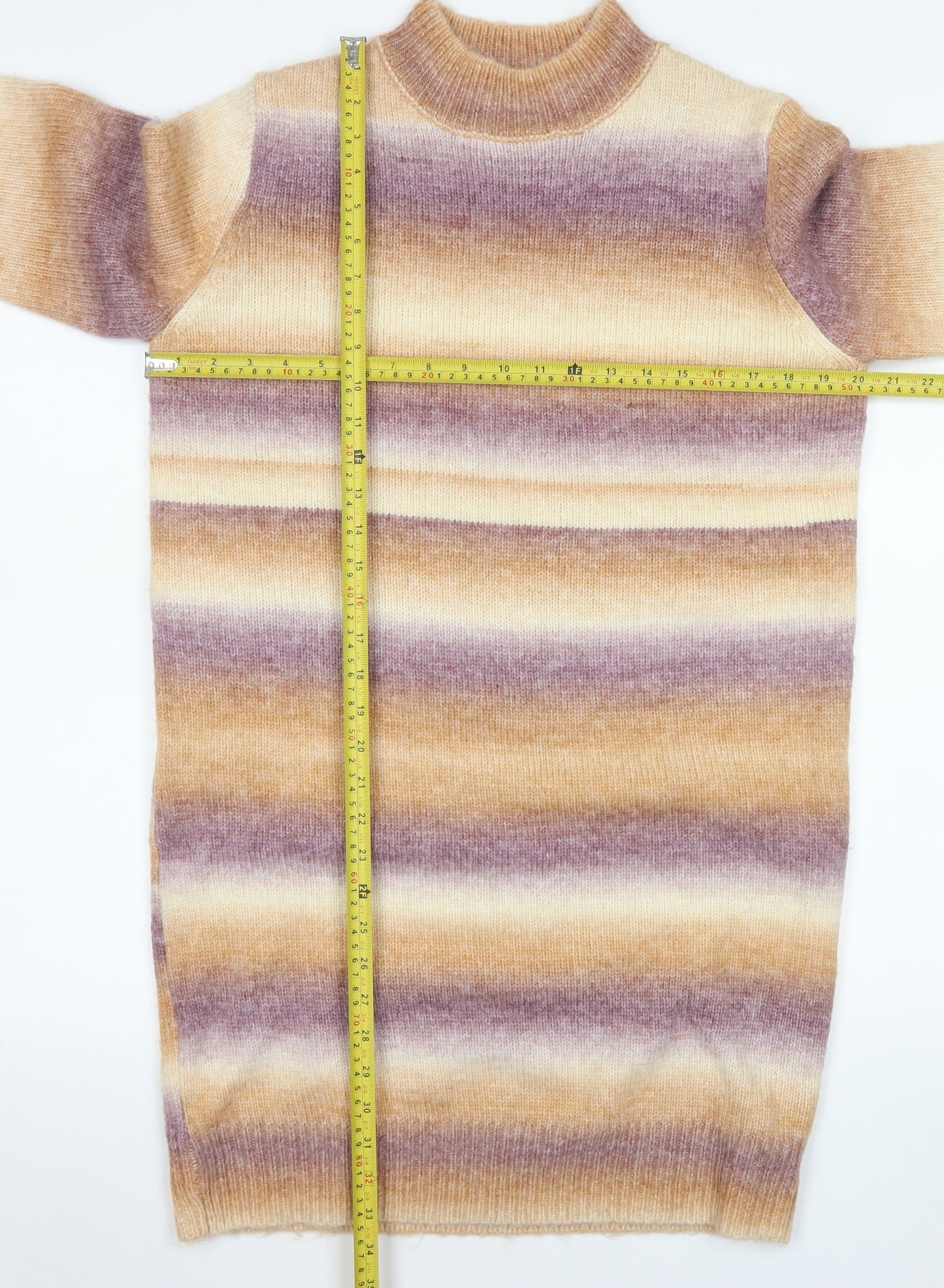 Apricot Women's Multicoloured Striped Jumper Dress UK 10
