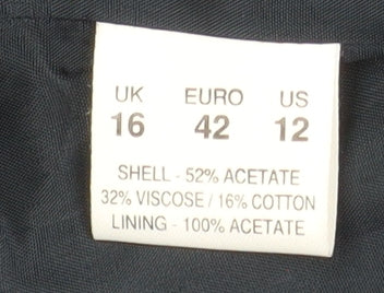 Principles Amanda Wakeley Navy Long Single-Breasted Blazer Coat UK 16