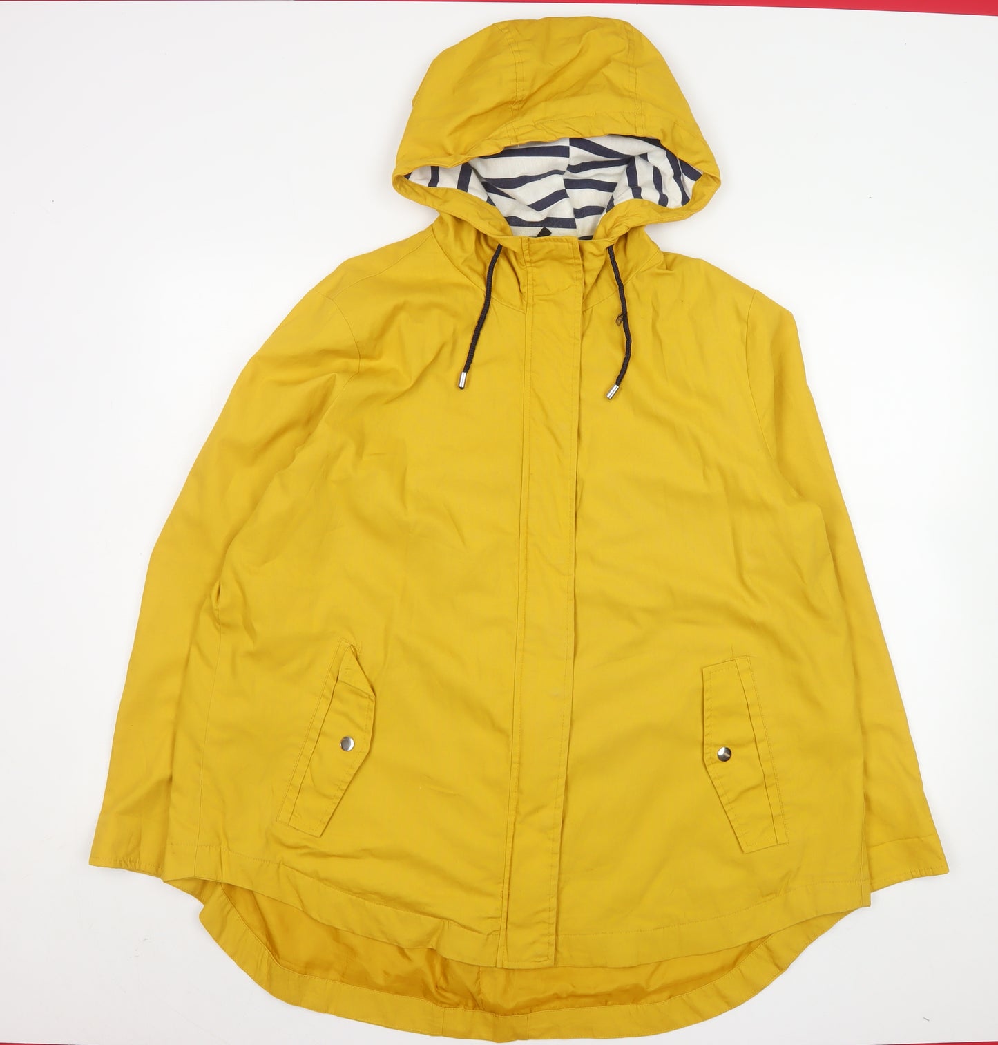 Peacocks Women’s Yellow Hooded Rain Coat Jacket Size 18