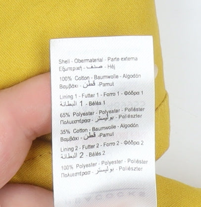 Peacocks Women’s Yellow Hooded Rain Coat Jacket Size 18