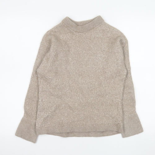 & Other Stories Women Beige Alpaca Mock Neck Pullover Jumper Size 8