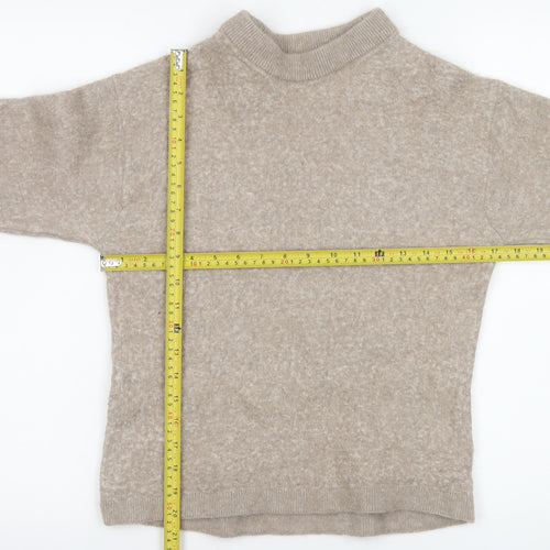 & Other Stories Women Beige Alpaca Mock Neck Pullover Jumper Size 8