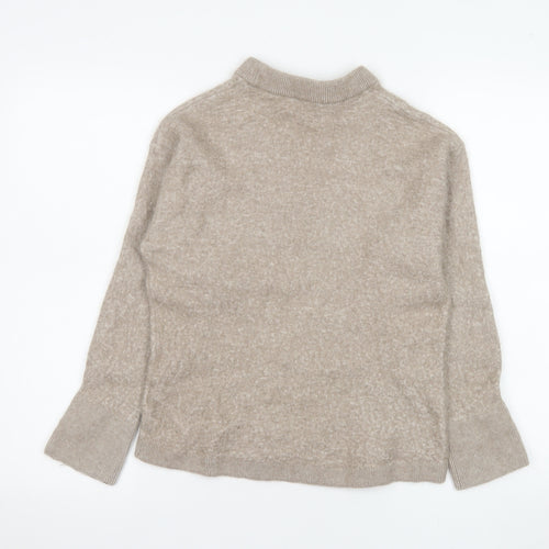 & Other Stories Women Beige Alpaca Mock Neck Pullover Jumper Size 8
