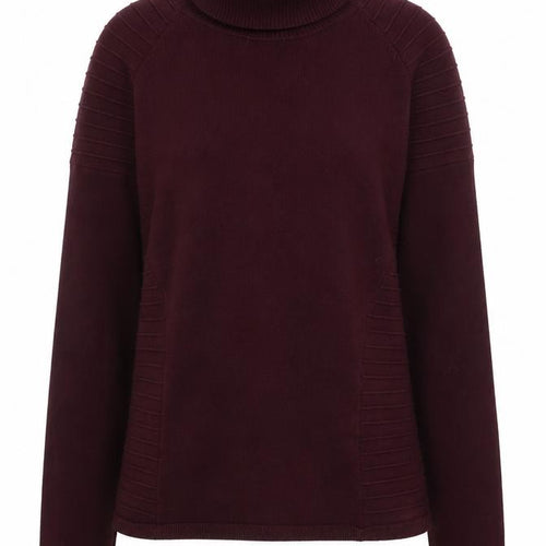 Yuka Womens Purple Roll Neck Slim Fit Knit Jumper Size S