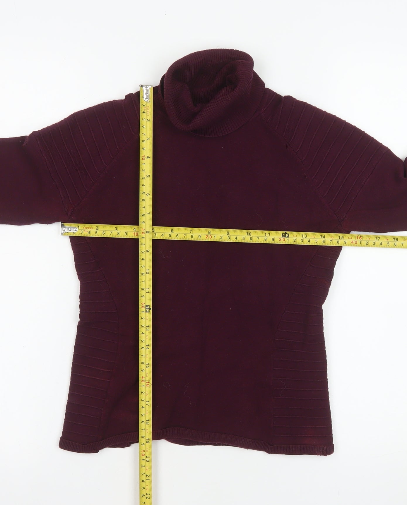 Yuka Womens Purple Roll Neck Slim Fit Knit Jumper Size S