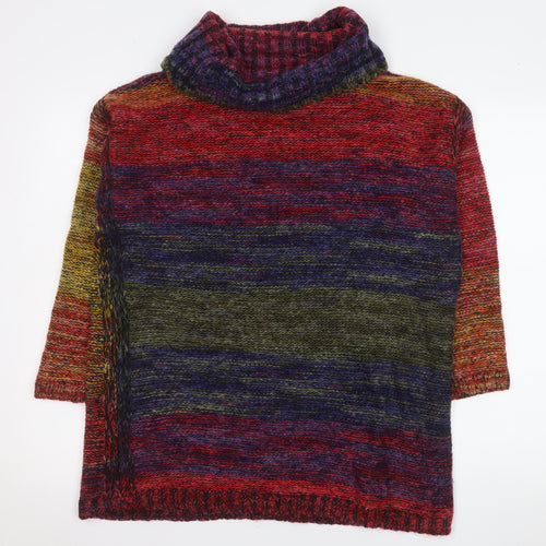 Roman Women Multicoloured Roll Neck Chunky Knit Jumper Size 10