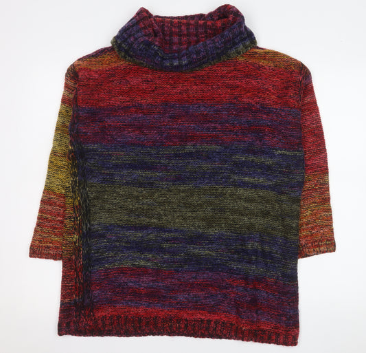 Roman Women Multicoloured Roll Neck Chunky Knit Jumper Size 10