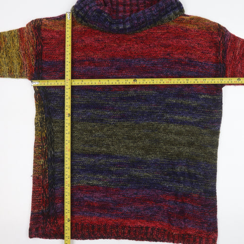 Roman Women Multicoloured Roll Neck Chunky Knit Jumper Size 10