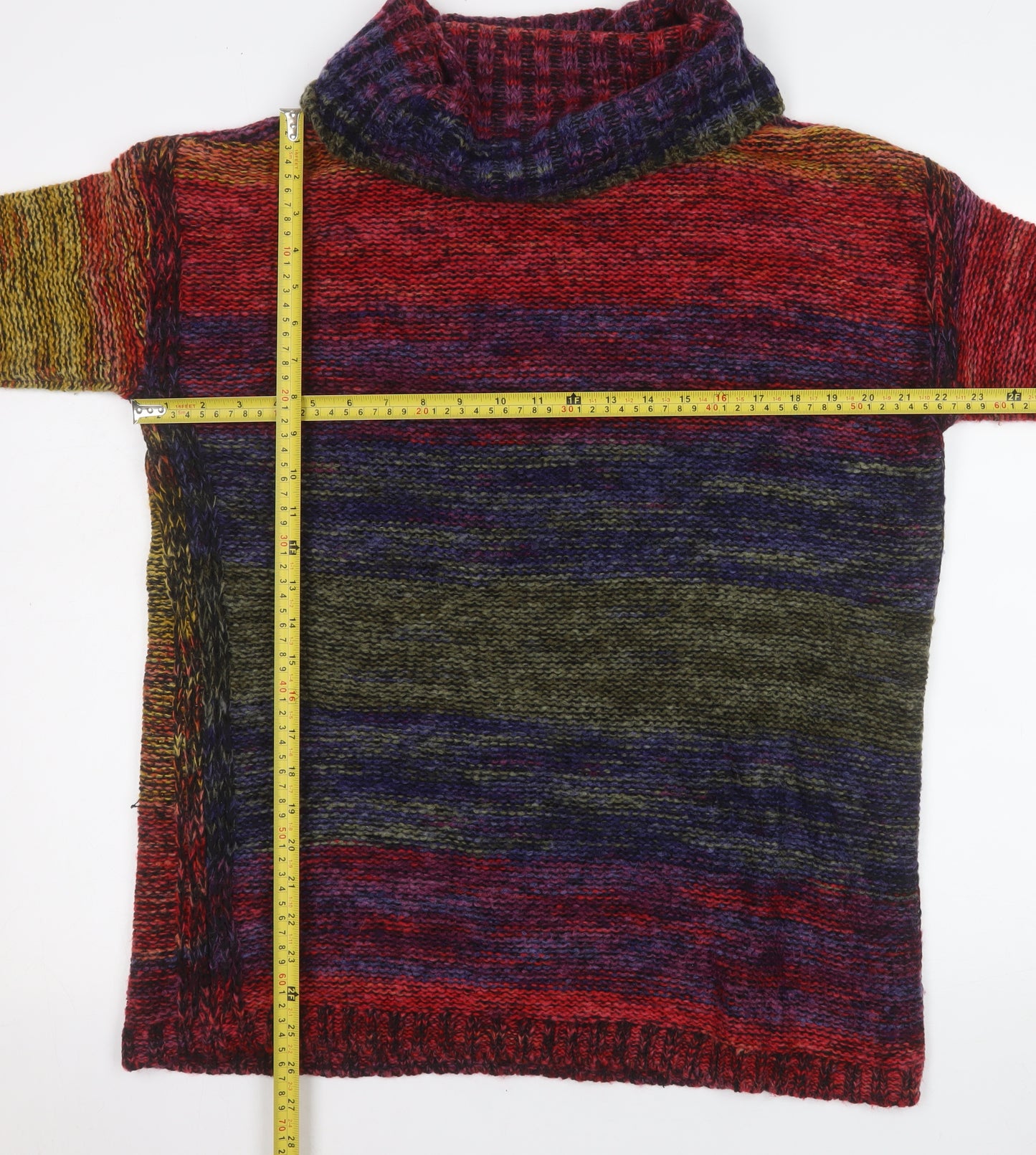 Roman Women Multicoloured Roll Neck Chunky Knit Jumper Size 10