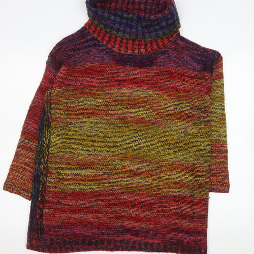 Roman Women Multicoloured Roll Neck Chunky Knit Jumper Size 10