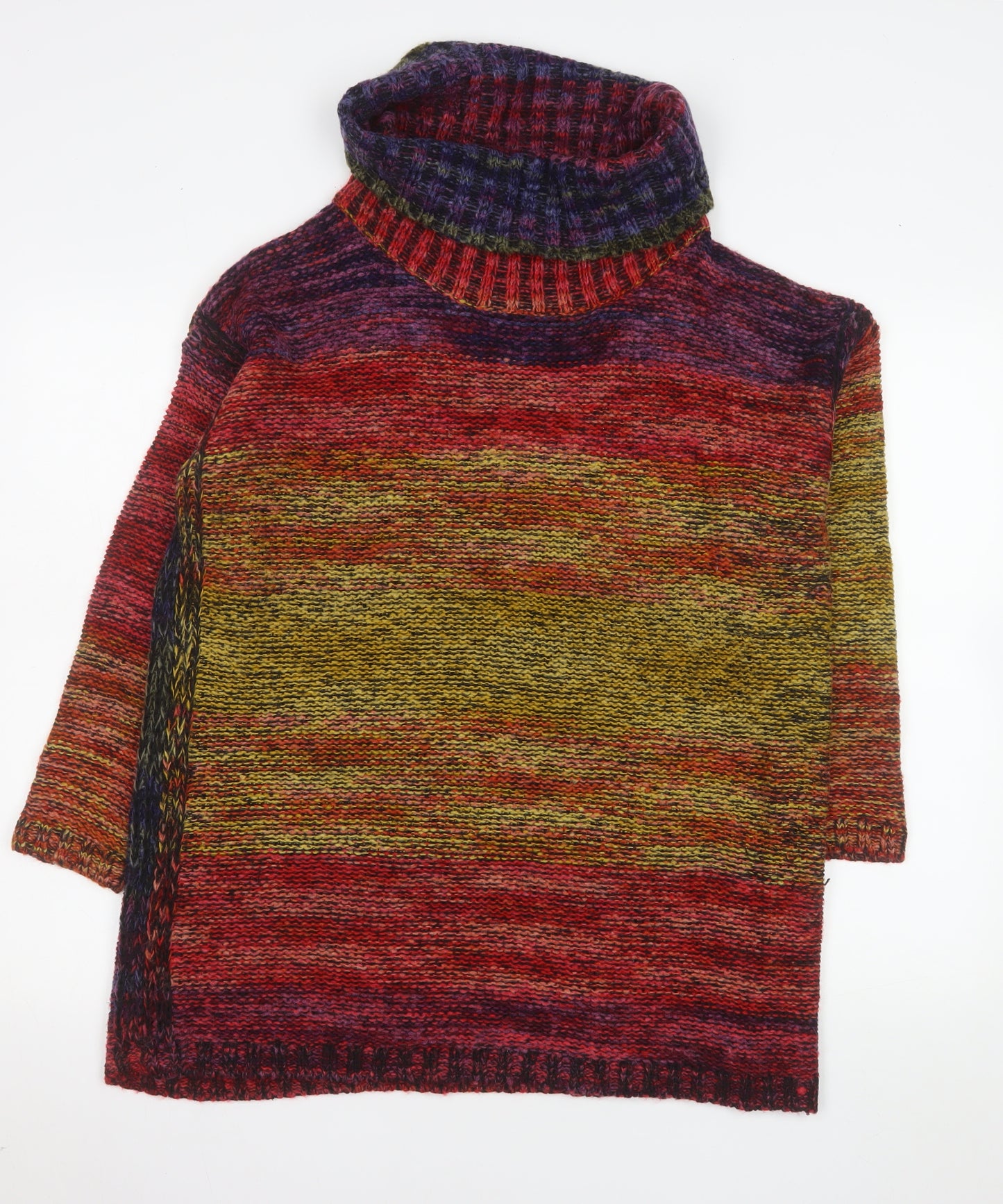 Roman Women Multicoloured Roll Neck Chunky Knit Jumper Size 10