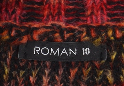 Roman Women Multicoloured Roll Neck Chunky Knit Jumper Size 10