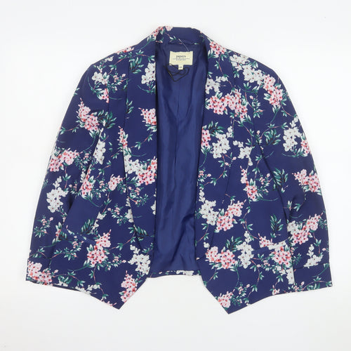 Papaya Women Navy Floral Blazer Jacket Size 14 Polyester Lined