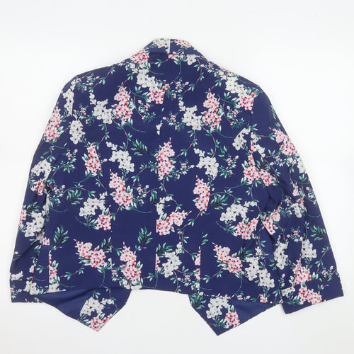 Papaya Women Navy Floral Blazer Jacket Size 14 Polyester Lined