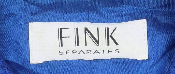 Fink Women Blue Check Wool Single-Breasted Blazer UK 20