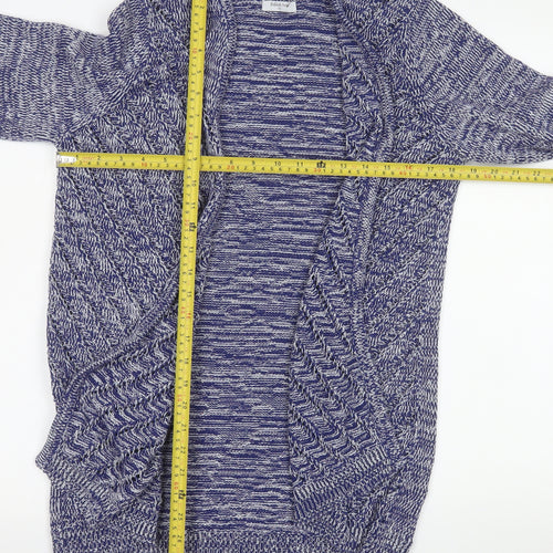 Bella di Notte Women Blue Cardigan Size 12 Open Knit Cotton Blend