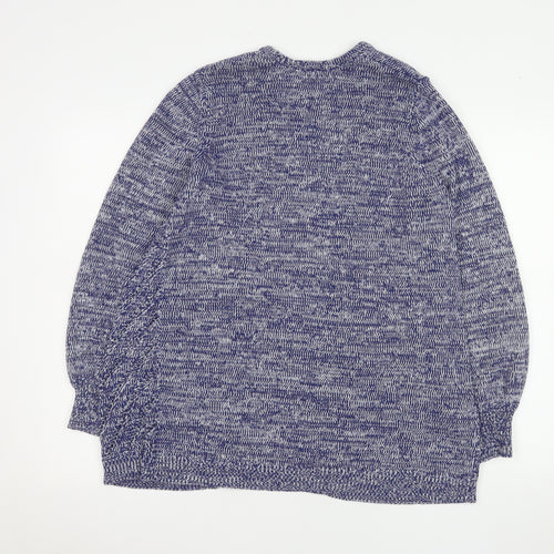 Bella di Notte Women Blue Cardigan Size 12 Open Knit Cotton Blend