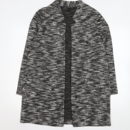 Nutmeg Womens Grey Knit Mid-Length Coatigan Size 18 Open Front