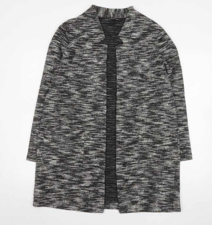 Nutmeg Womens Grey Knit Mid-Length Coatigan Size 18 Open Front