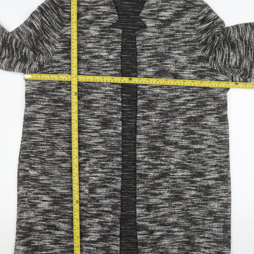 Nutmeg Womens Grey Knit Mid-Length Coatigan Size 18 Open Front