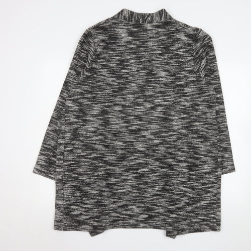 Nutmeg Womens Grey Knit Mid-Length Coatigan Size 18 Open Front