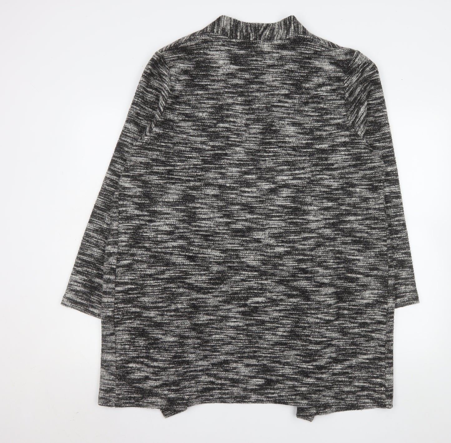 Nutmeg Womens Grey Knit Mid-Length Coatigan Size 18 Open Front