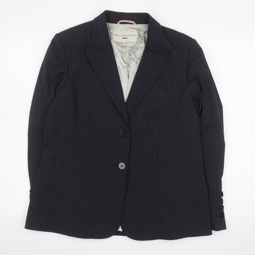 Paul Costelloe City Womens Black Pinstripe Suit Jacket UK 14