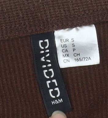 H&M Divided Women Brown Ribbed Knit Pencil Skirt Size S