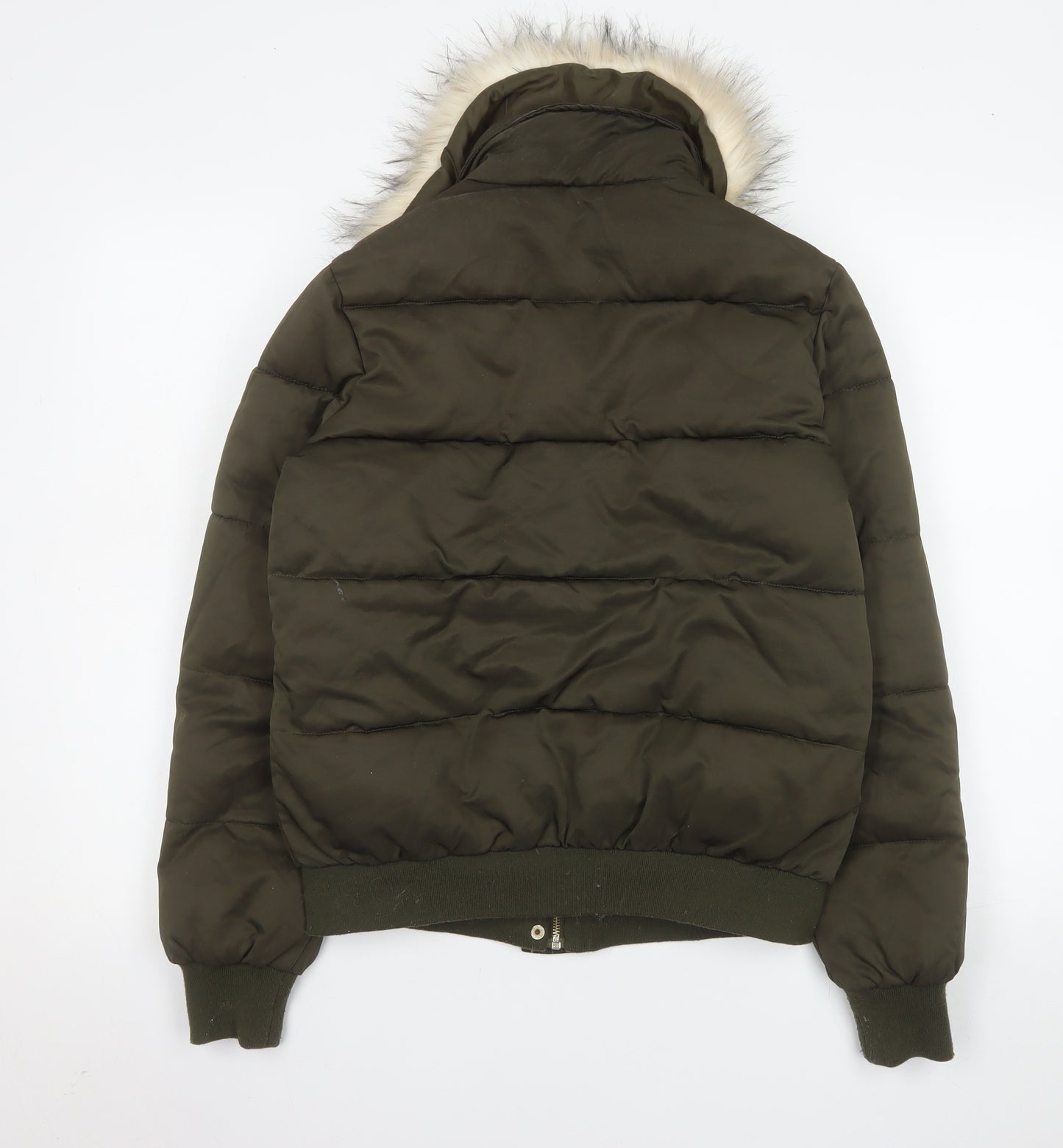 River Island Women’s Green Faux Fur Puffer Jacket UK 10