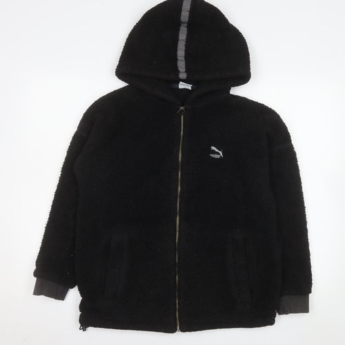 Puma Men's Black Hooded Fleece Jacket Size S Full Zip Casual